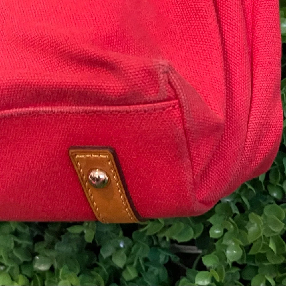 Dooney & Bourke Vintage Red Canvas Satchel Bag